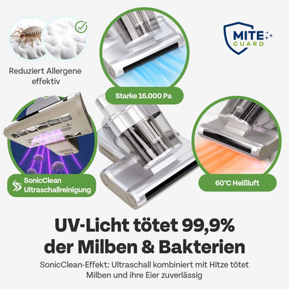 MITEGUARD MG-500UV Milbensauger - Effektiver Schutz gegen Hausstaubmilben MiteGuard