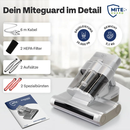 MITEGUARD MG-500UV Milbensauger - Effektiver Schutz gegen Hausstaubmilben MiteGuard