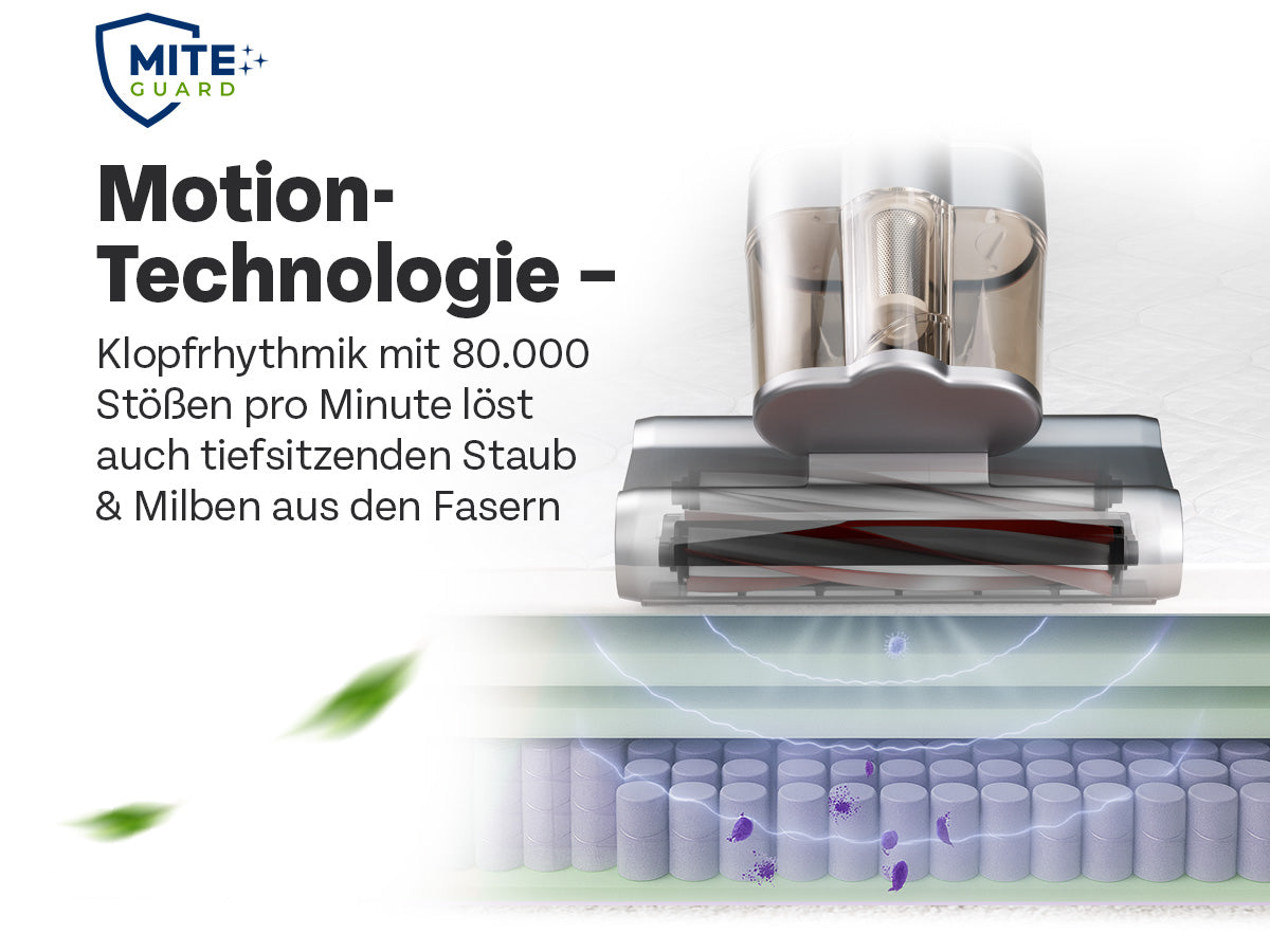 MITEGUARD® MG-500UV Milbensauger - Matratzensauger gegen Hausstaubmilben
